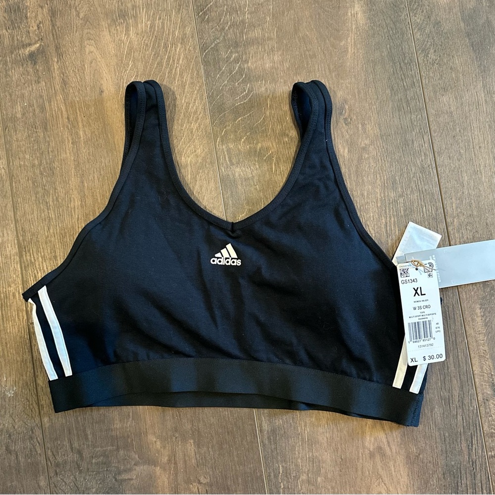 Adidas Black and White Sports Bra